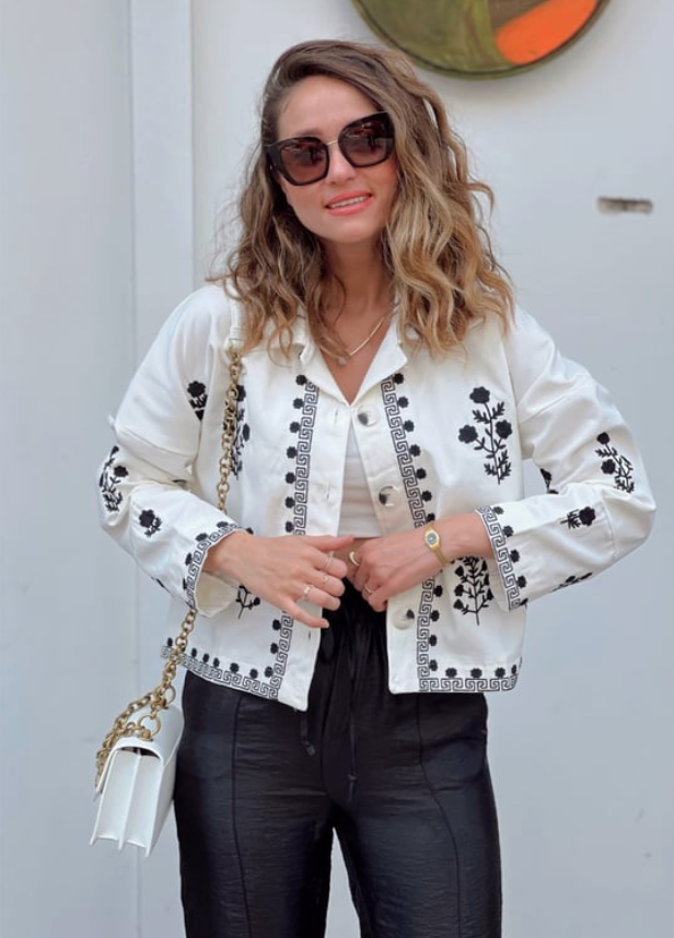 Denim stitched jacket