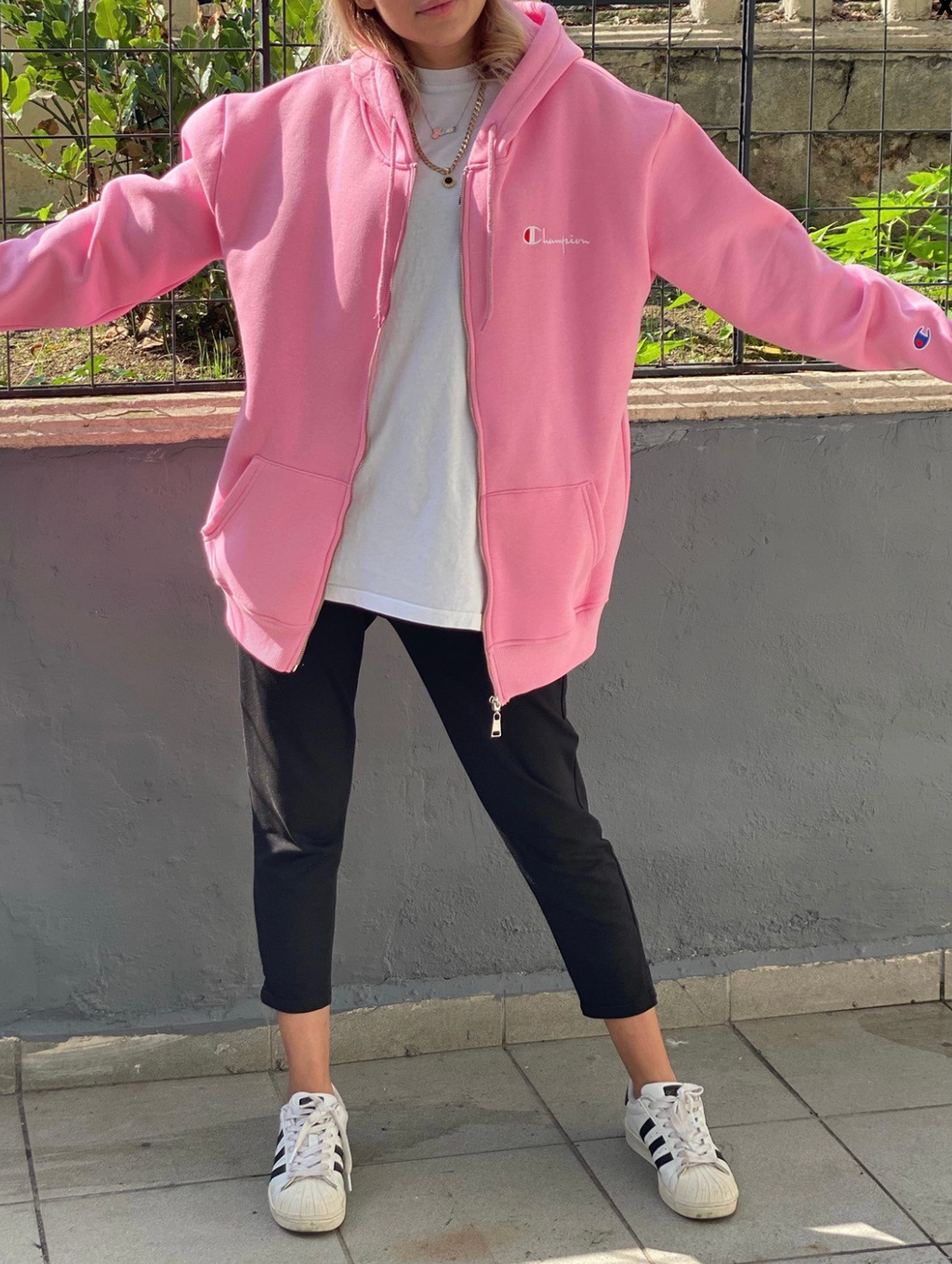 Champion oversized jacket -pink- fleece