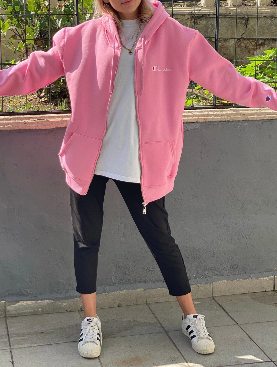 Champion oversized jacket -pink- fleece