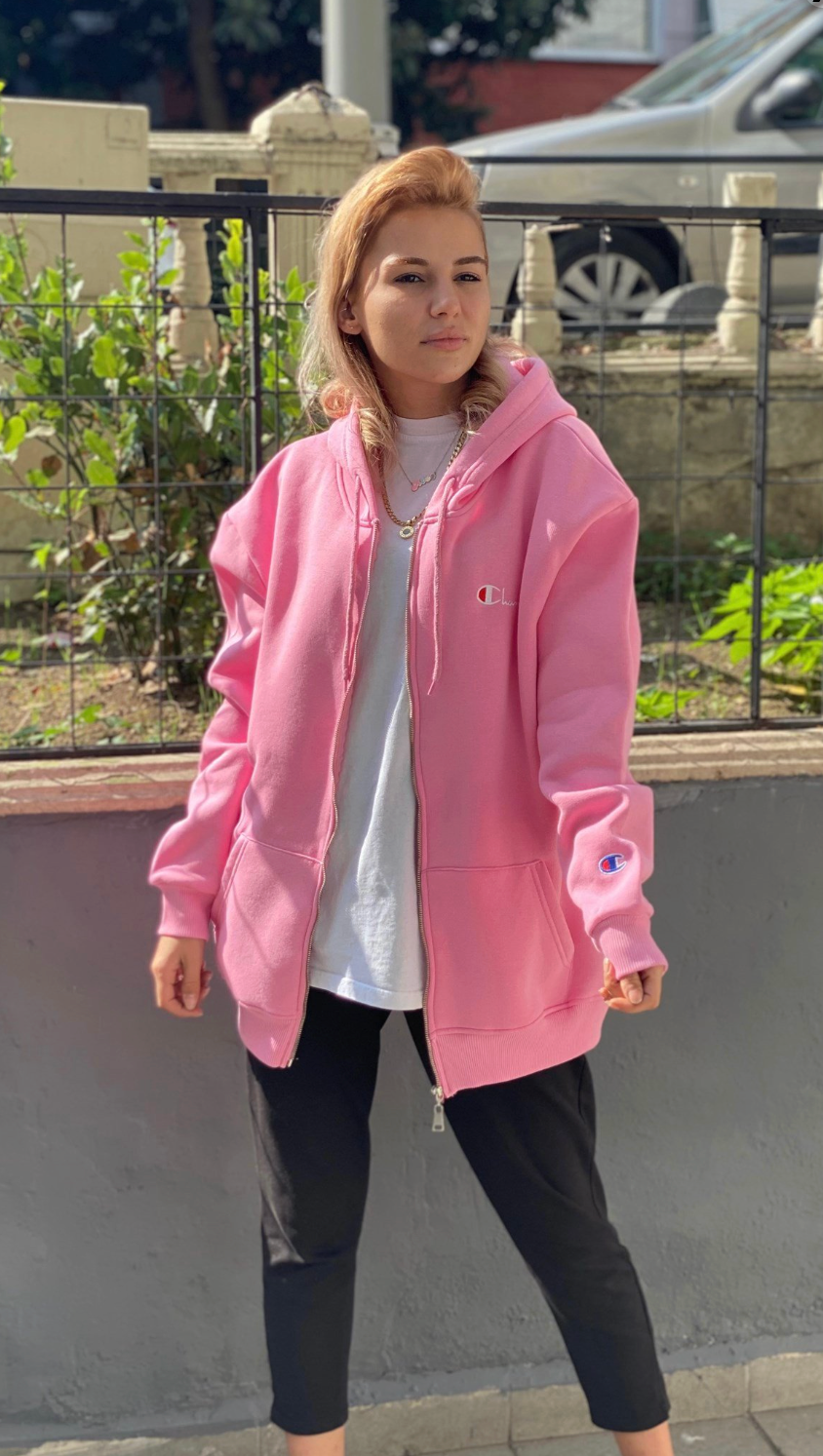 Champion oversized jacket -pink- fleece