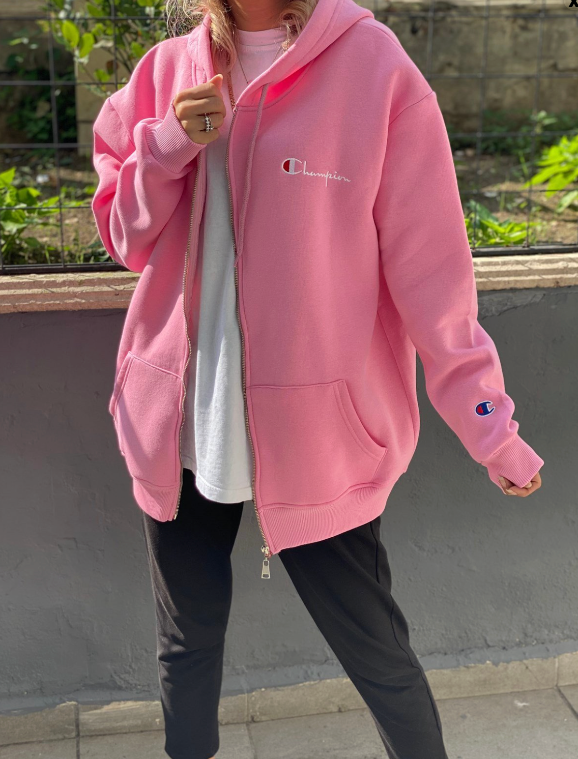 Champion oversized jacket -pink- fleece