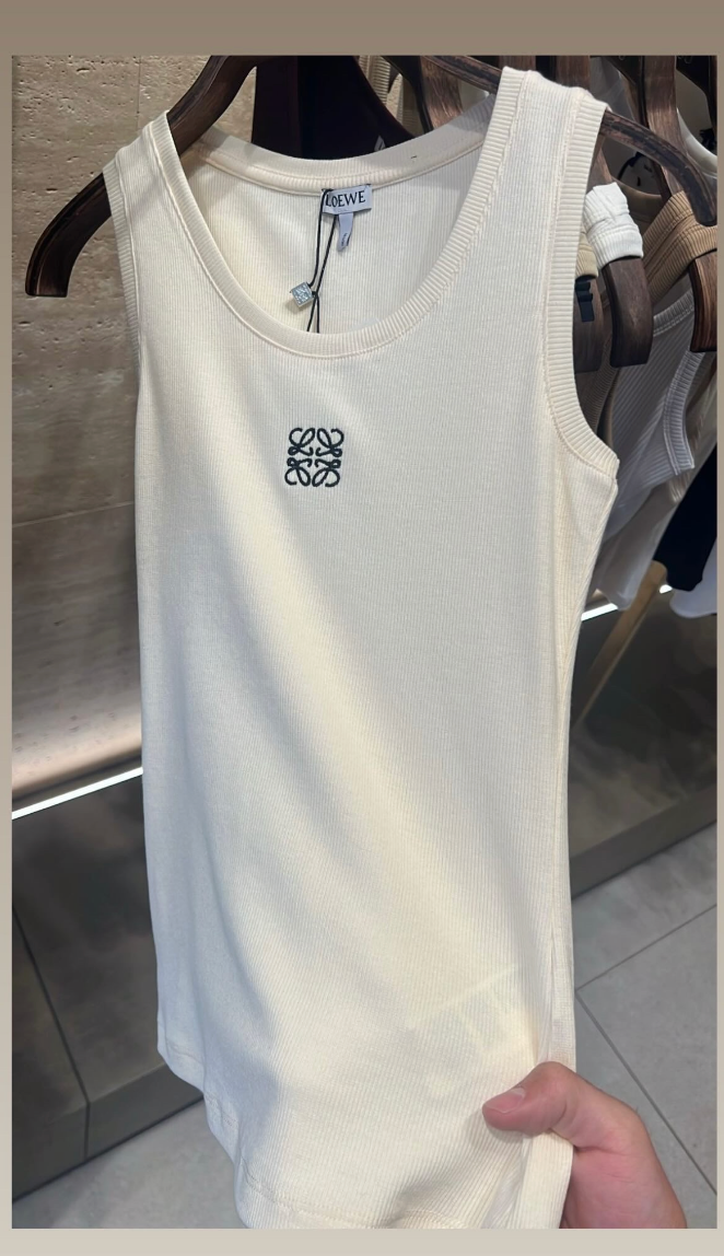 LOEWE-Anagram tank top in cotton  Top in lightweight stretch ribbed cotton.