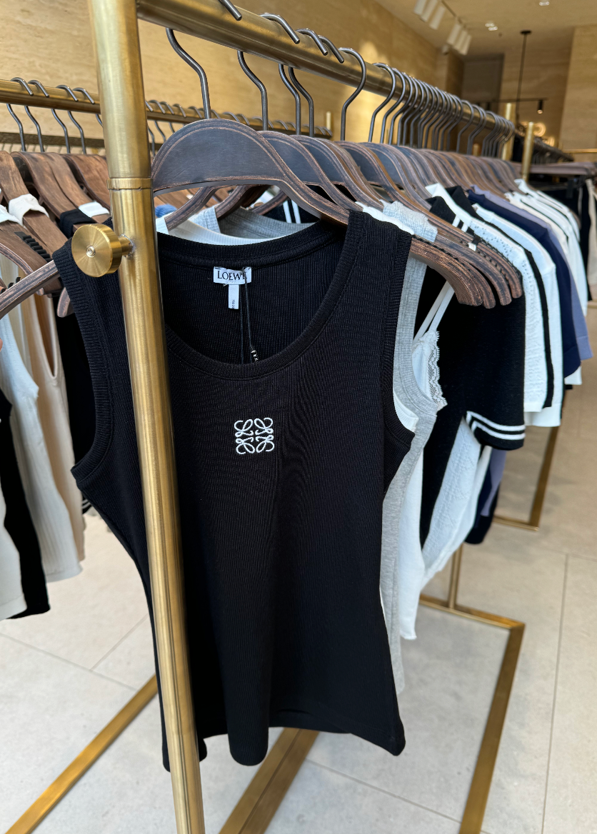 LOEWE-Anagram tank top in cotton  Top in lightweight stretch ribbed cotton.