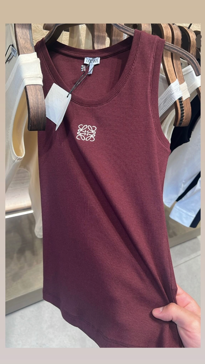 LOEWE-Anagram tank top in cotton  Top in lightweight stretch ribbed cotton.
