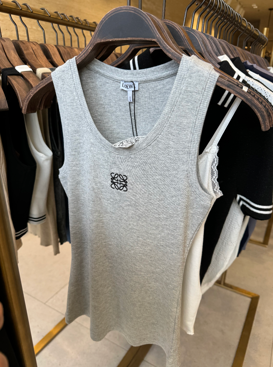 LOEWE-Anagram tank top in cotton  Top in lightweight stretch ribbed cotton.