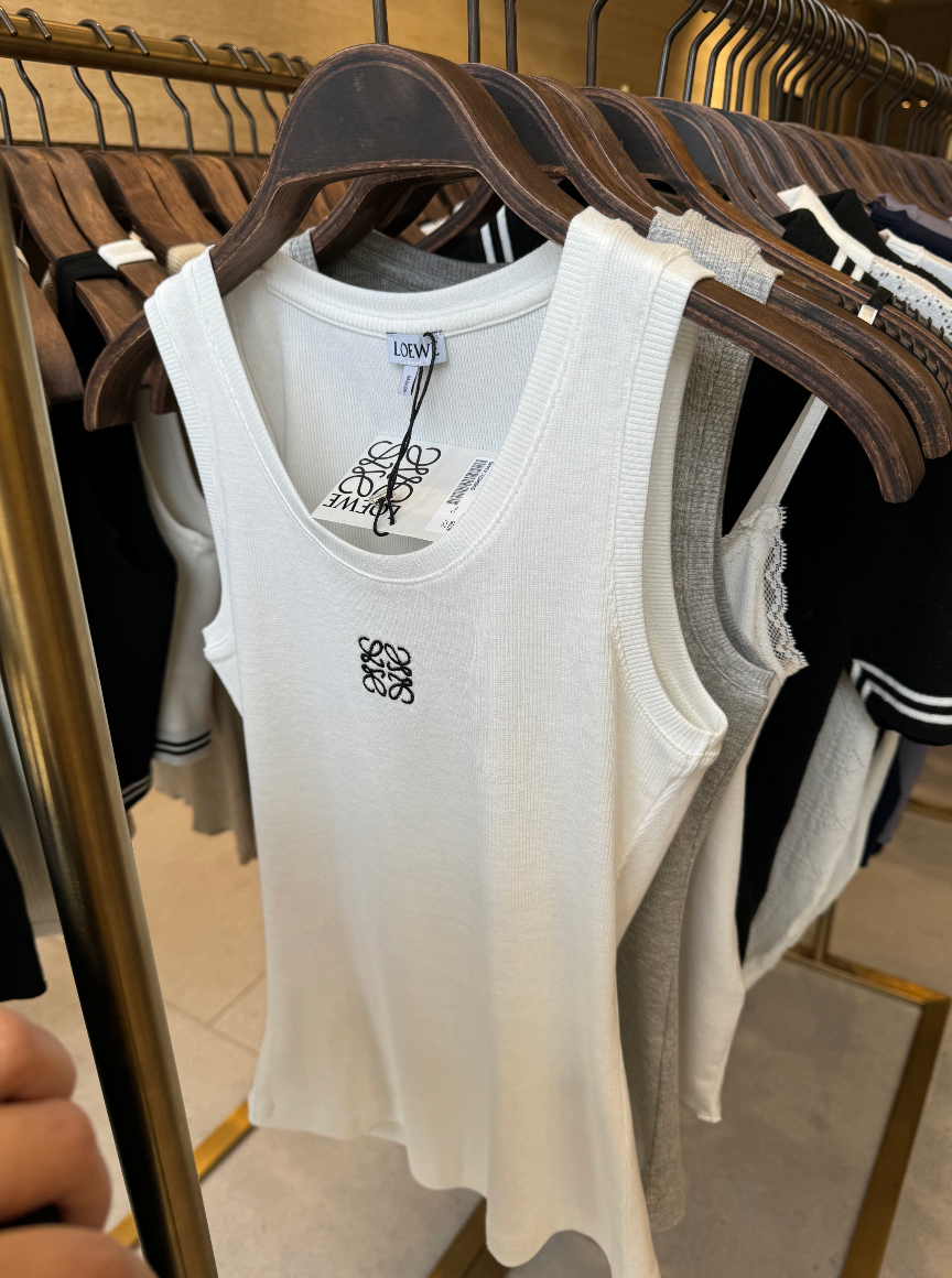 LOEWE-Anagram tank top in cotton  Top in lightweight stretch ribbed cotton.