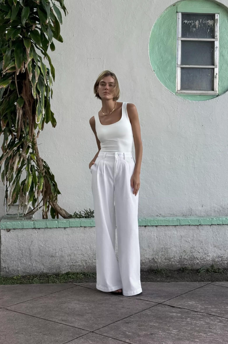 THICK STRAPPED POLYAMIDE TOP ( ZARA MATERIAL )