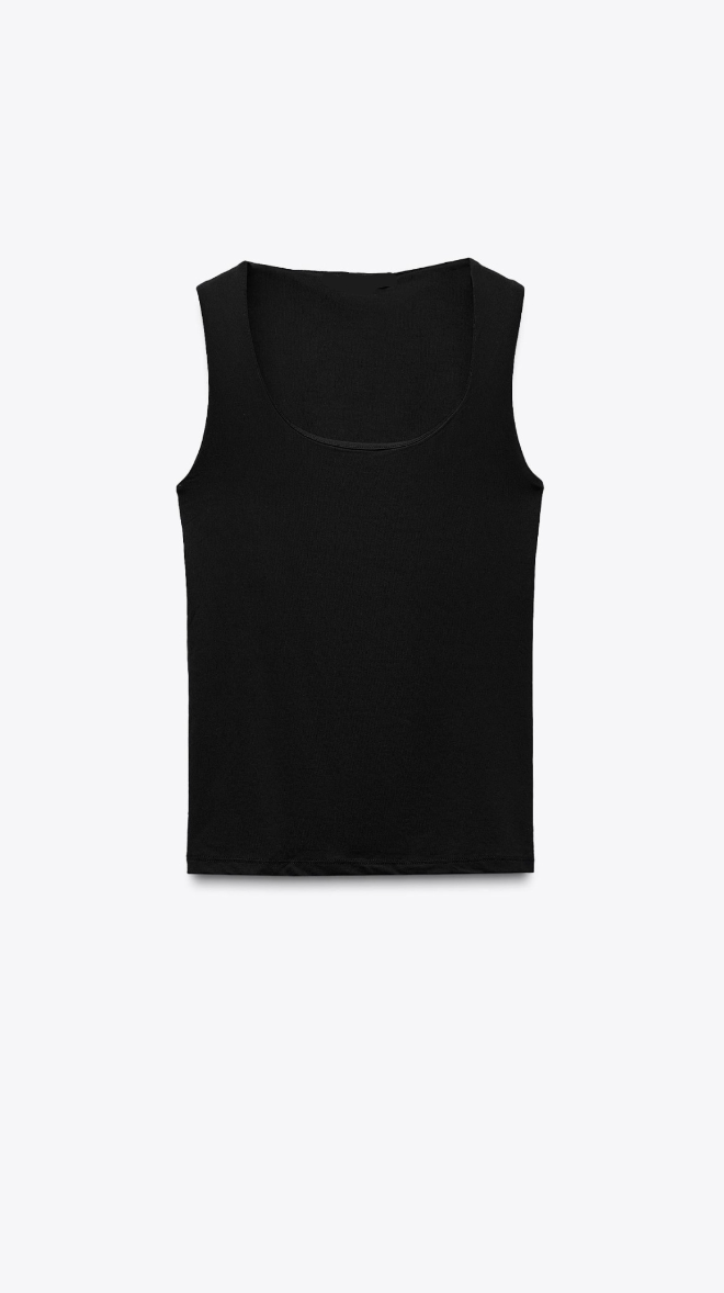 THICK STRAPPED POLYAMIDE TOP ( ZARA MATERIAL )
