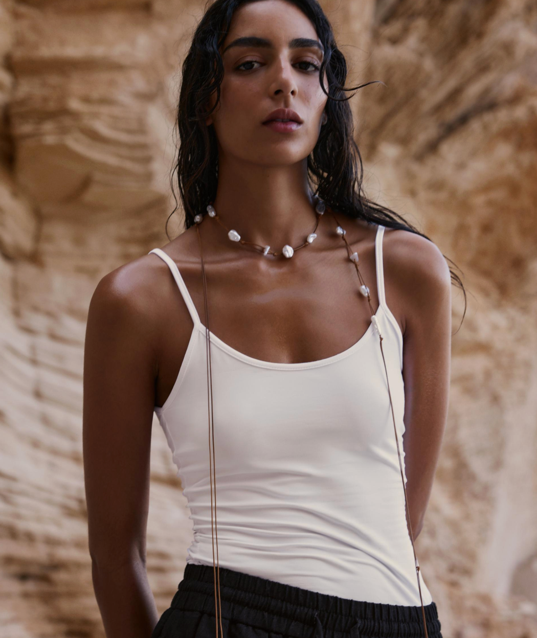 POLYAMIDE TOP WITH THIN STRAPS