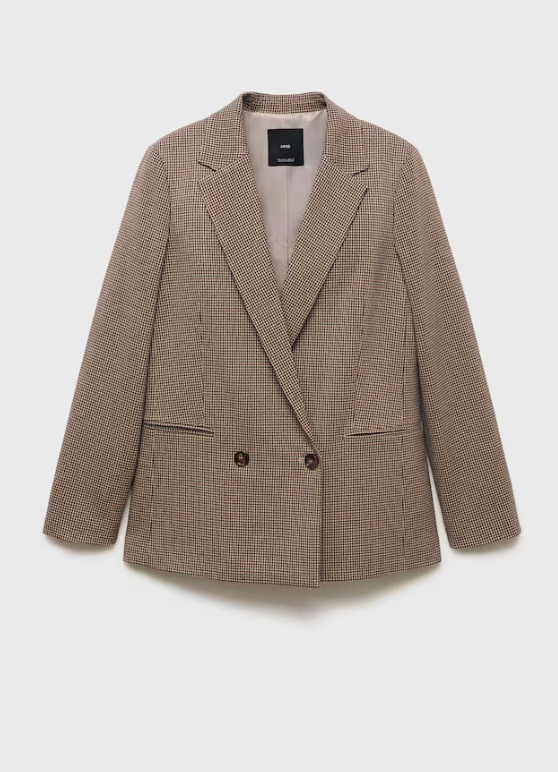 ORIGINAL-MANGO Micro houndstooth double-breasted blazer