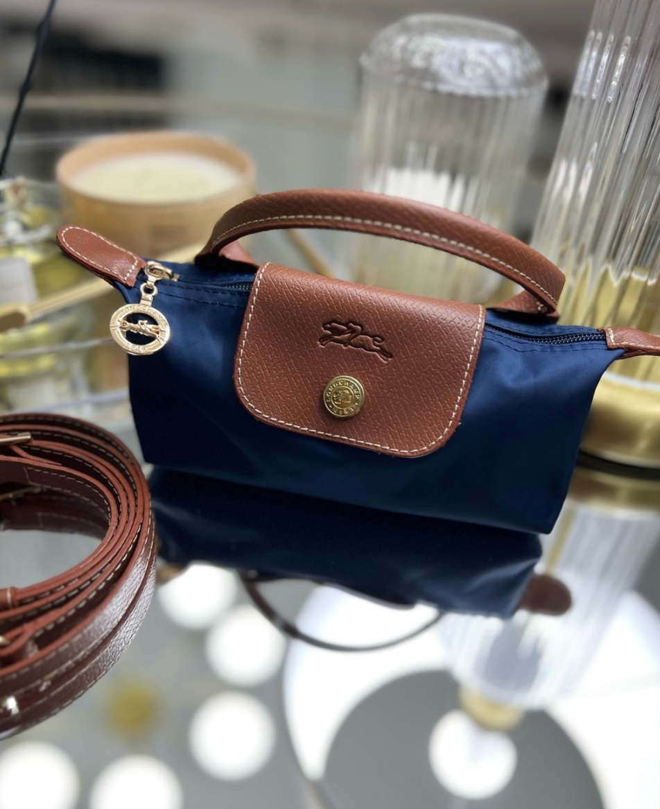 LONGCHAMP MINI BAG WITH STRAP -Navy blue-