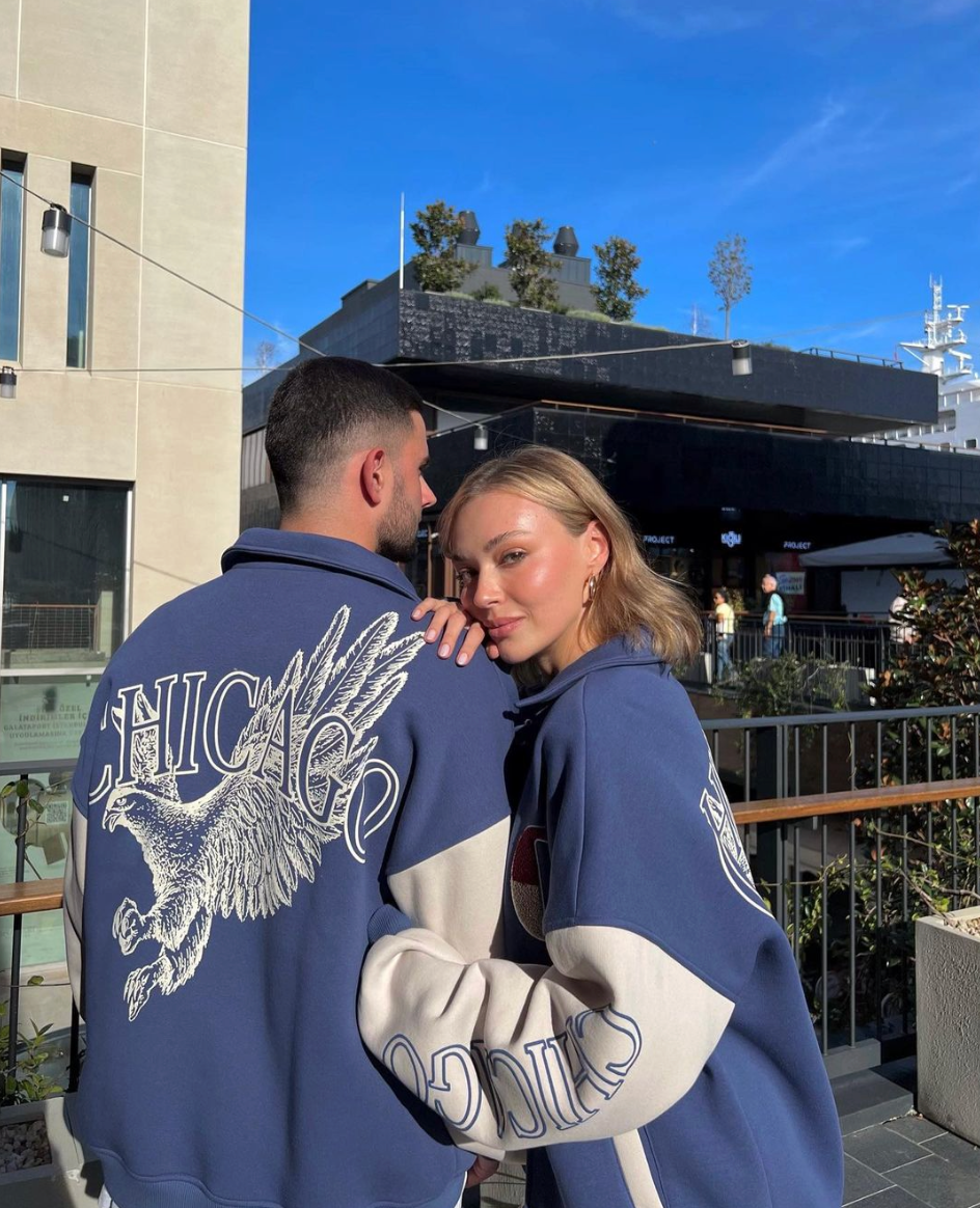 Eagle Indigo Unisex College Jacket