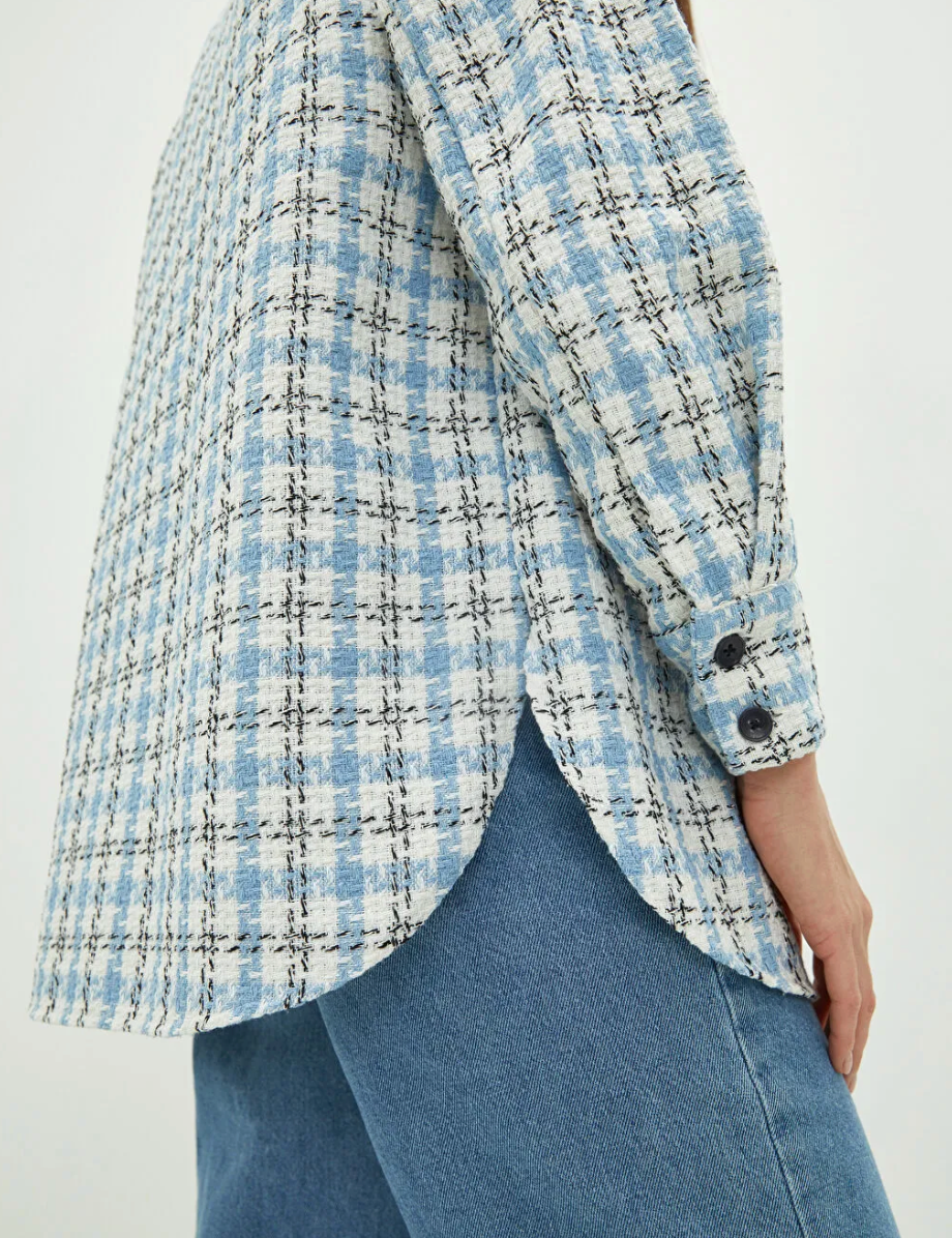 - Blue oversized heavy winter jacket