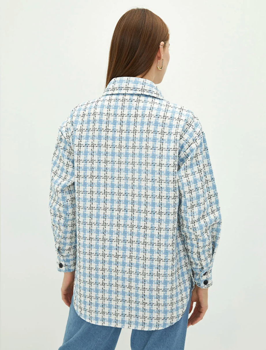 - Blue oversized heavy winter jacket