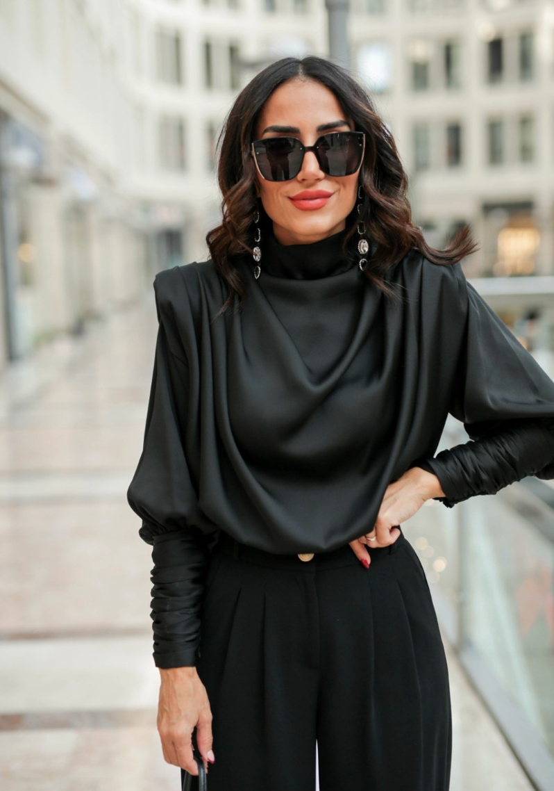 Black saten blouse