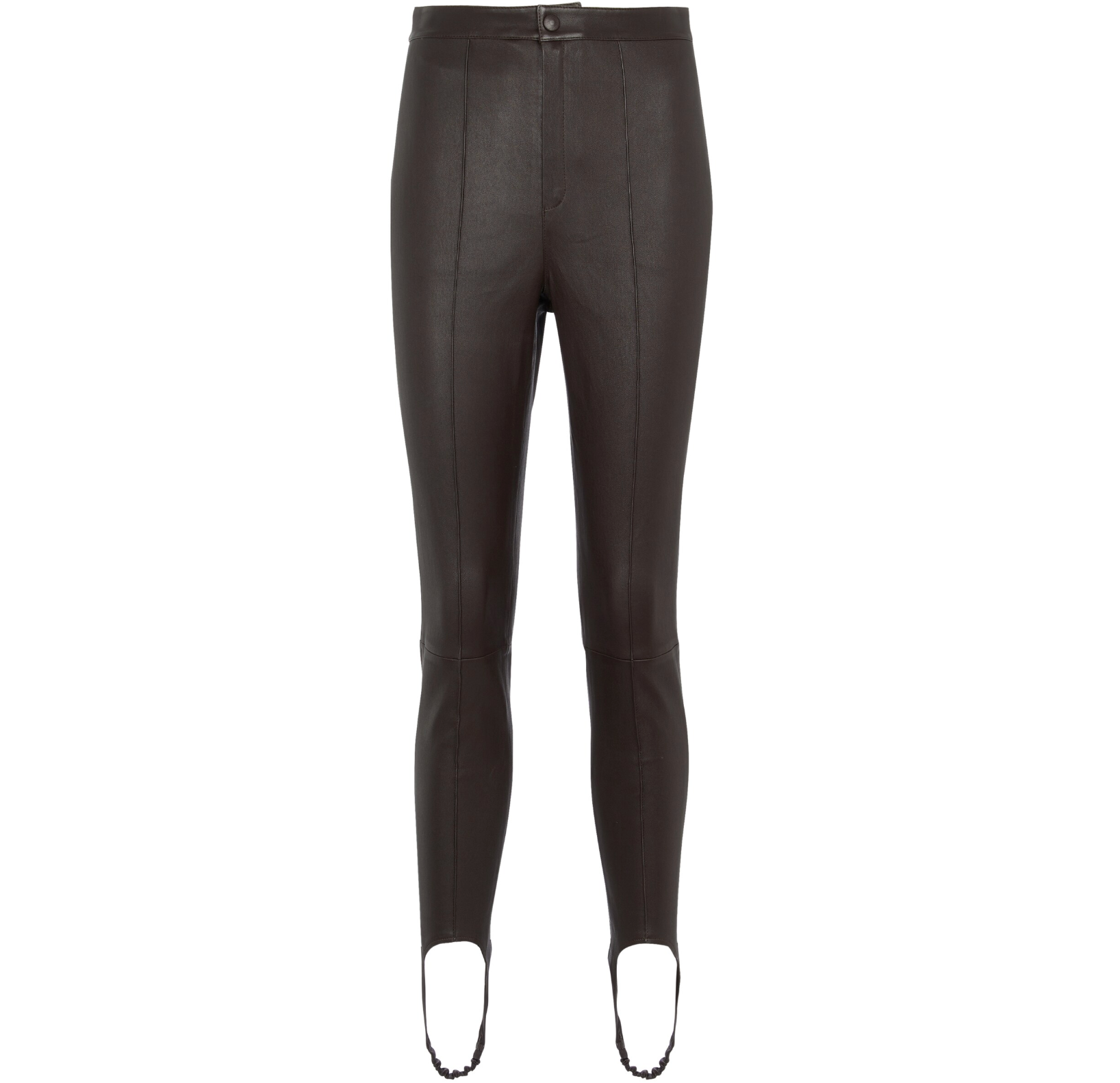 Stirrup leather chocolate brown leather pants