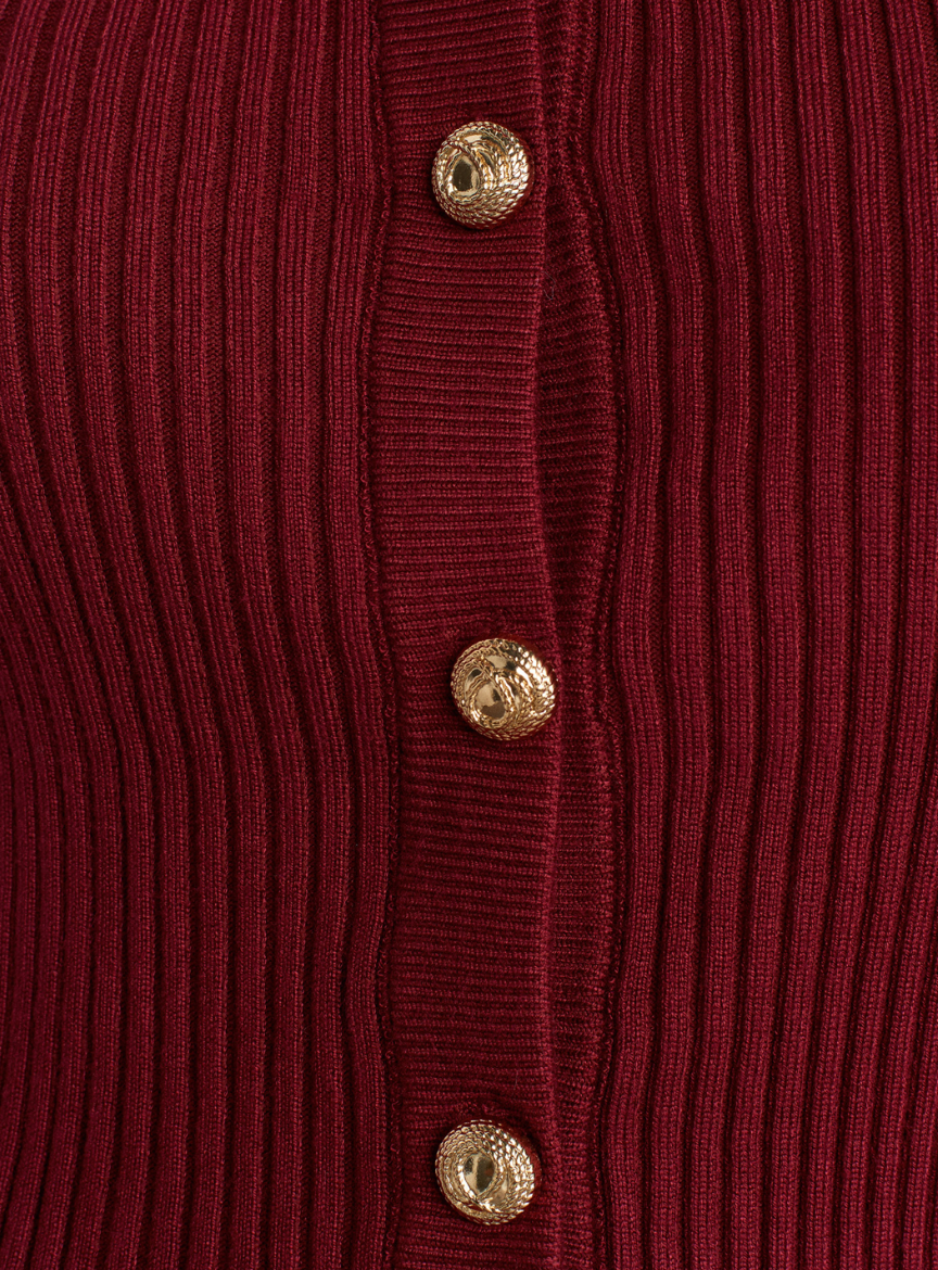 Crew neck buttoned Spanish sleeve knitwear