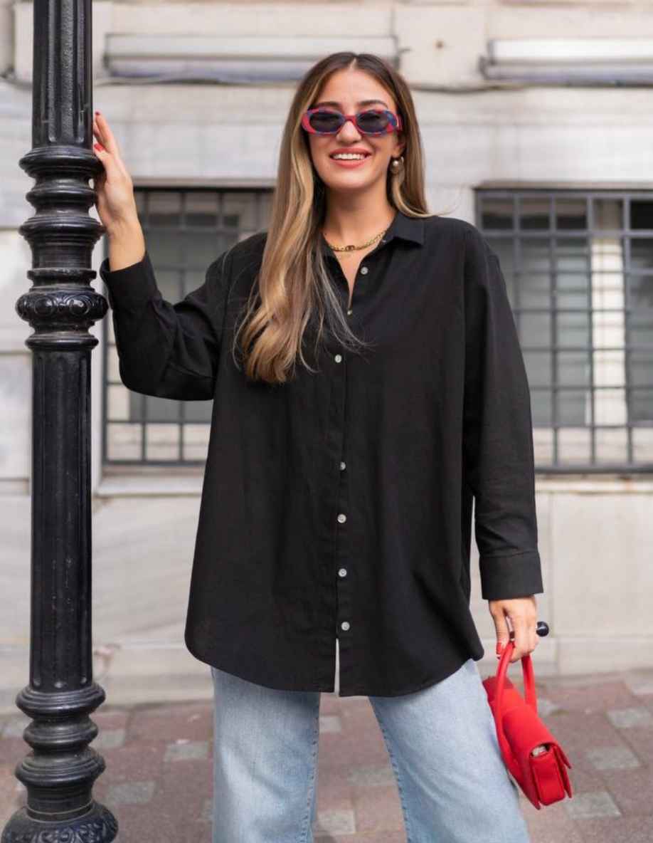 Solid linen oversized Shirts ( not transparent )
