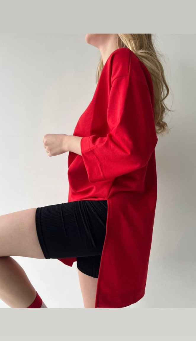 Red Long - sleeve summer Tshirt