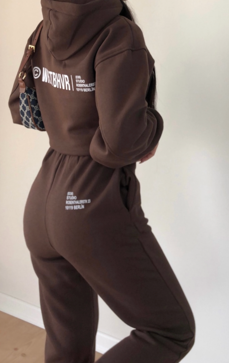 Winter trendy outfit ( 2 pieces ) - BROWN