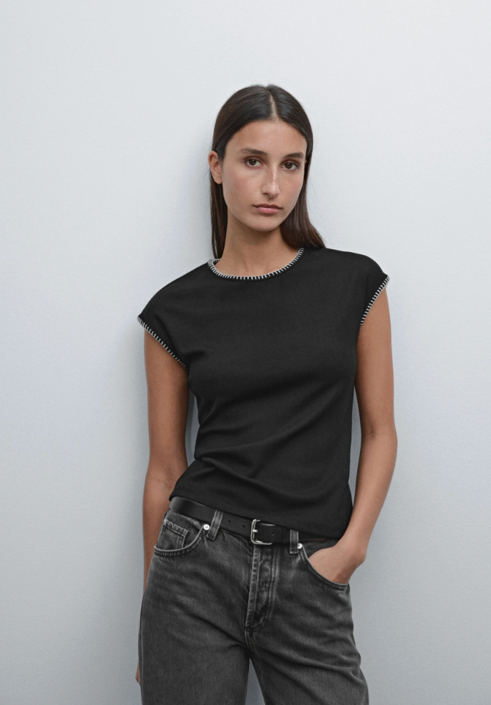 Massimo dutti T-SHIRT - Black