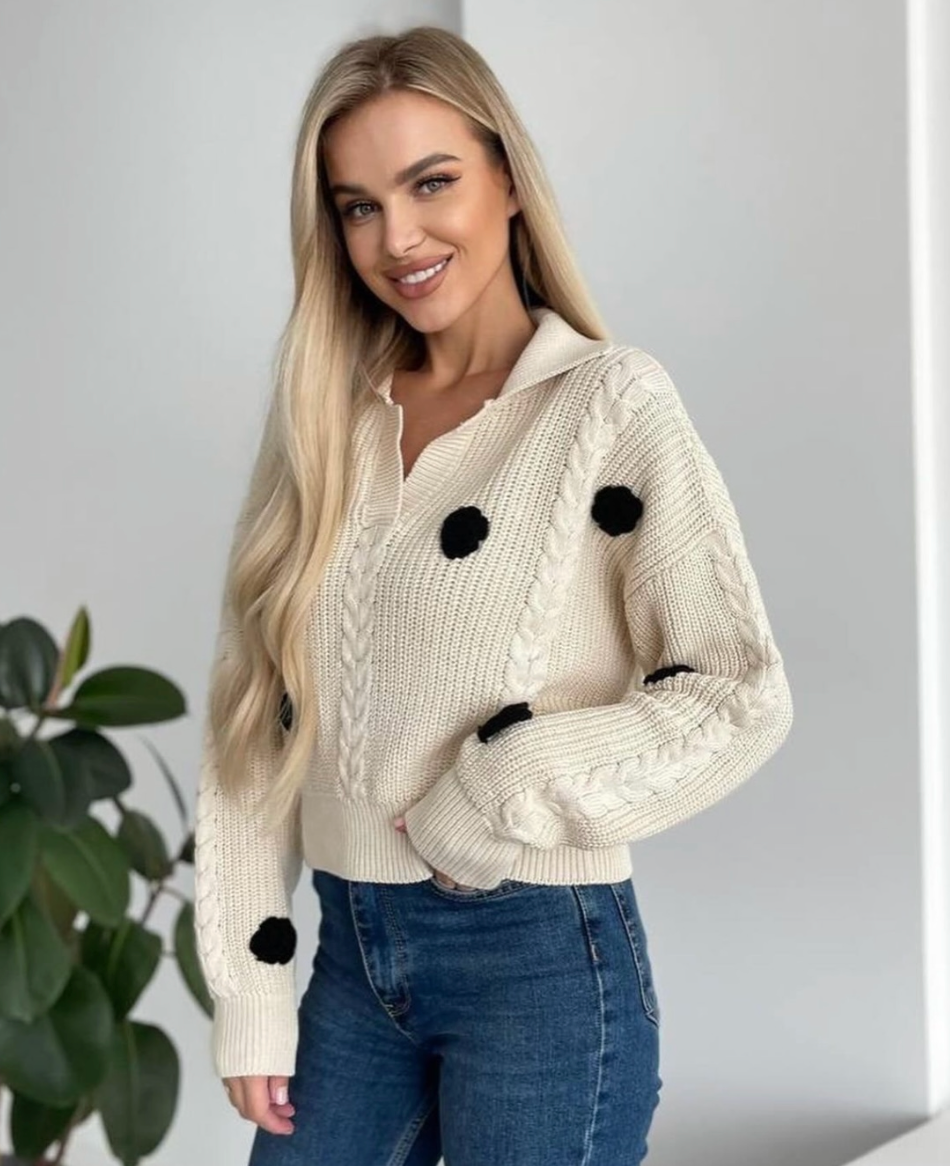 Flowery knitwear (pullover)