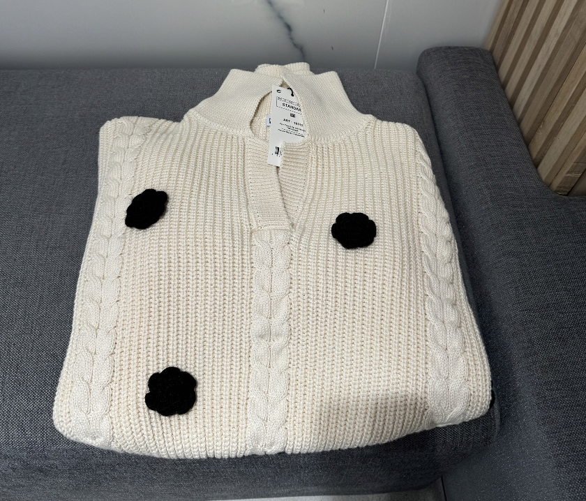 Flowery knitwear (pullover)