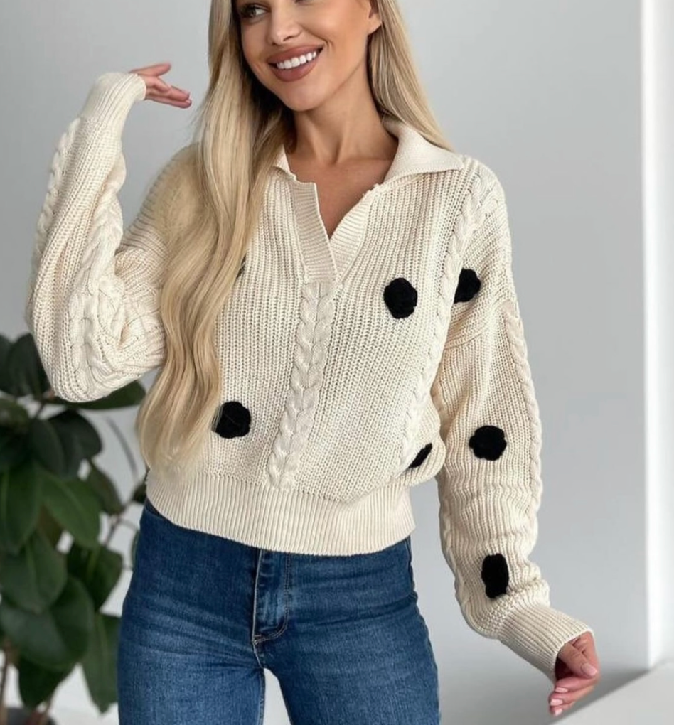 Flowery knitwear (pullover)