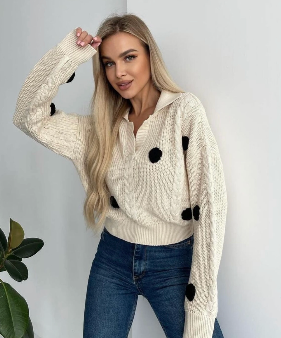 Flowery knitwear (pullover)