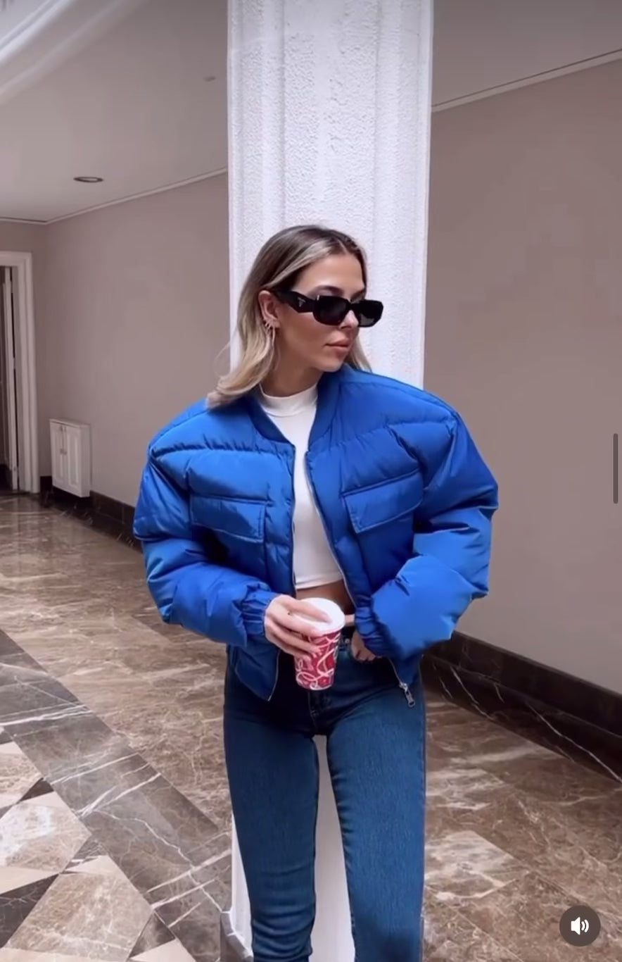 WATER-PROOF BLUE BOMBER JACKET
